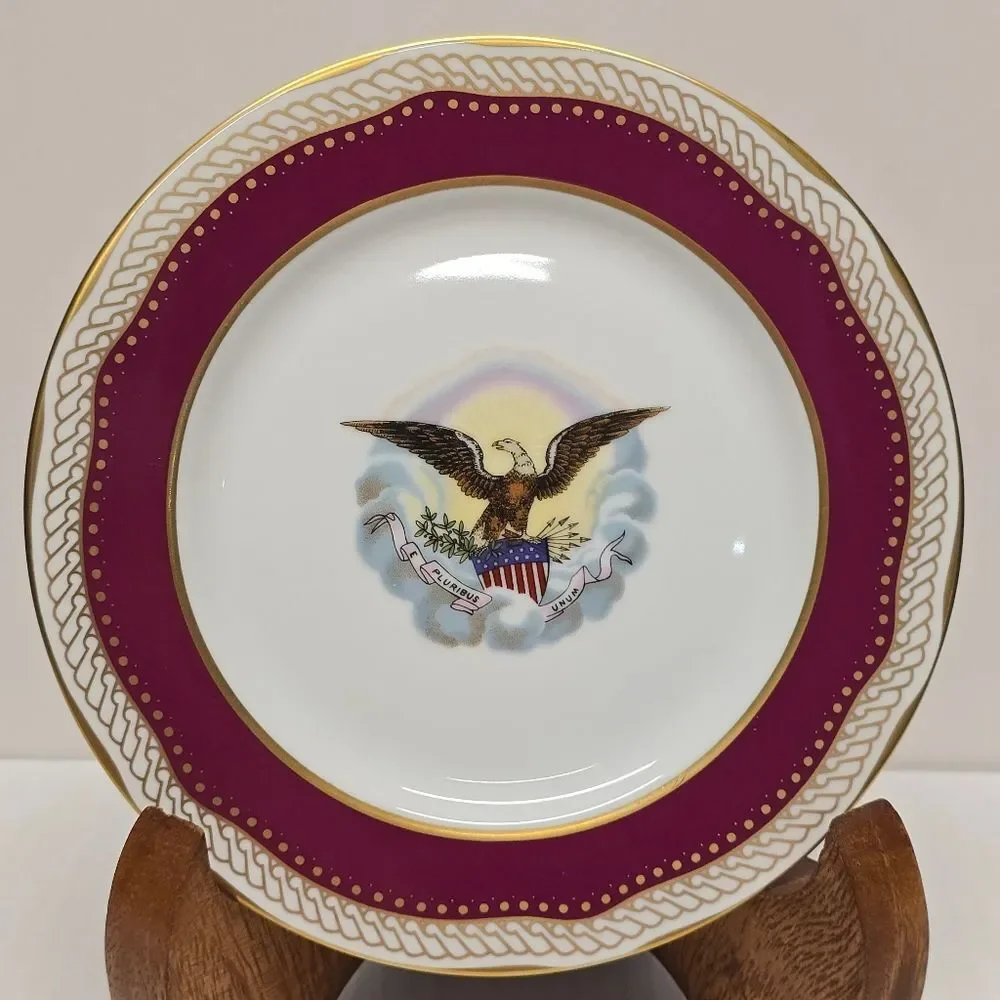 Woodmere Abraham Lincoln White House Dessert Collection Plate American Eagle